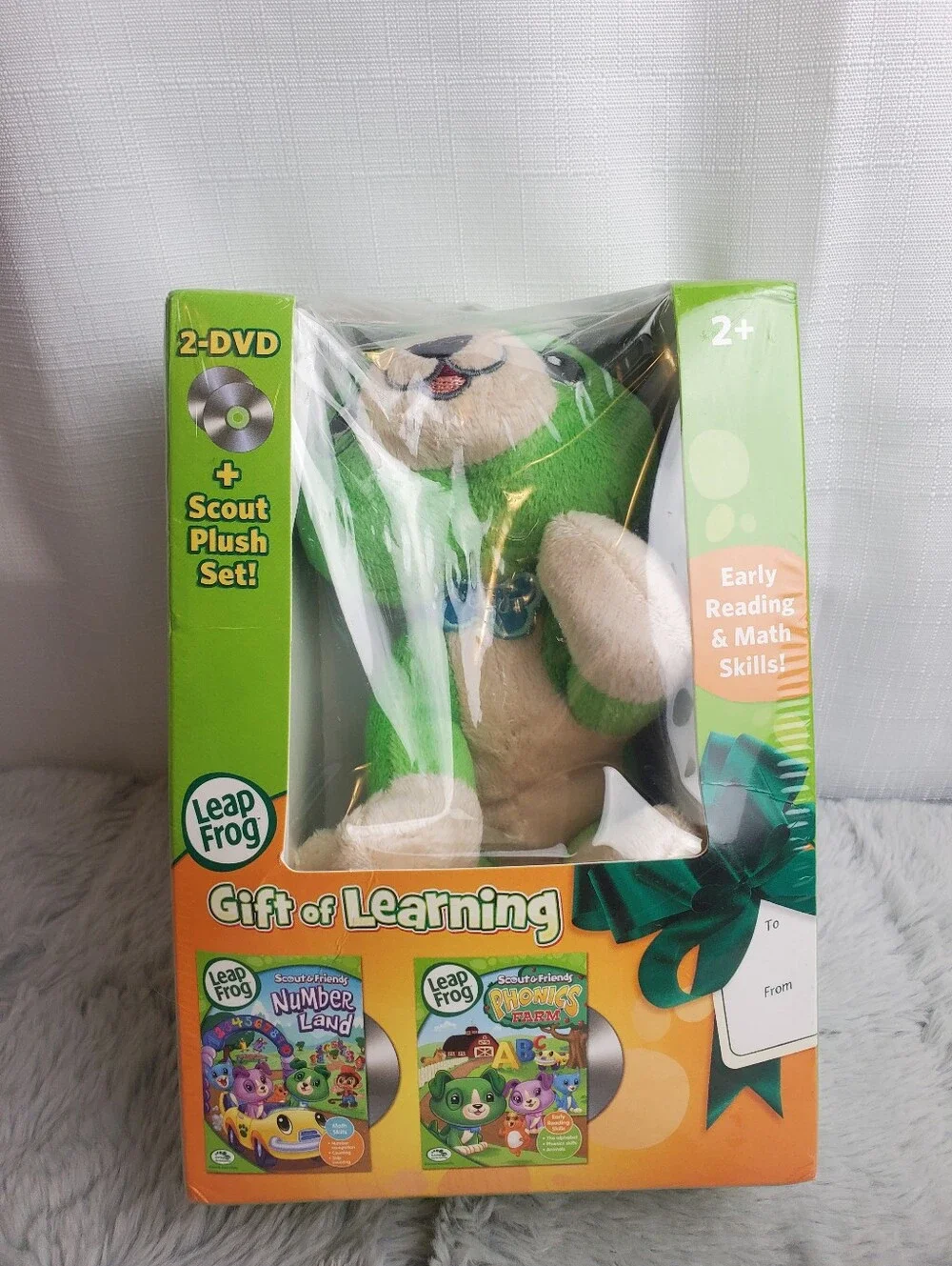 Leapfrog Gift of Learning 2 DVD + Plush Gift Set- New Sealed